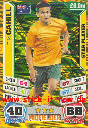 Match Attax "World Stars WM 2014" - TIM CAHILL - Star-Player - Nr. 17