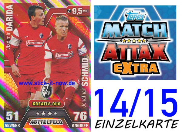 Match Attax 14/15 EXTRA - DARIDA & SCHMID - SC Freiburg - Nr. 570 (DUO-KARTE)
