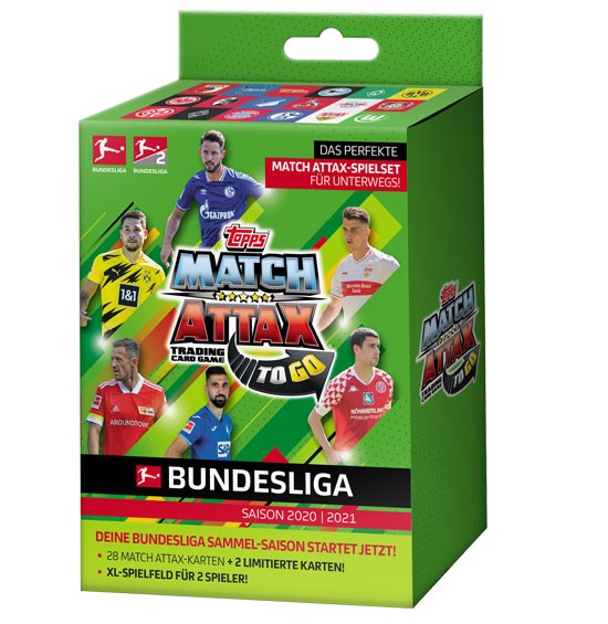 Topps Match Attax Bundesliga 2020/21 - TO-GO BOX ( 28 Karten + 2 Limitierte Karten )