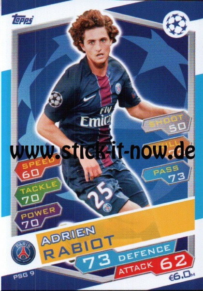 Match Attax Champions League 16/17 - Nr. PSG 9