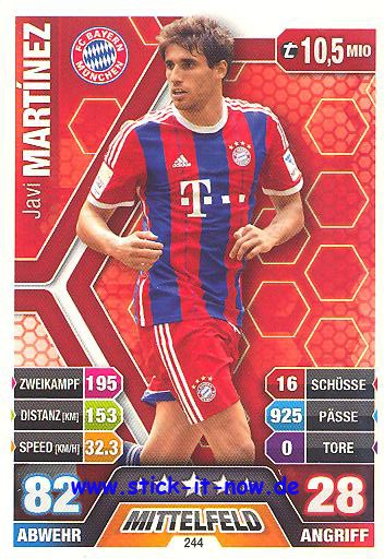 Match Attax 14/15 - Javi MARTINEZ - Bayern München - Nr. 244