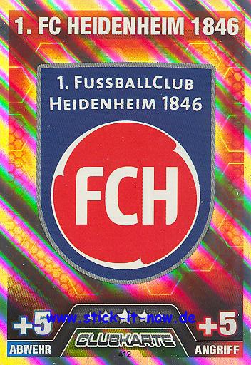 Match Attax 14/15 - CLUBLOGO - 1. FC Heidenheim 1846 - Nr. 412 (Logo)
