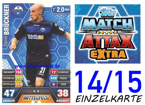 Match Attax 14/15 EXTRA - Daniel BRÜCKNER - SC Paderborn - Nr. 481