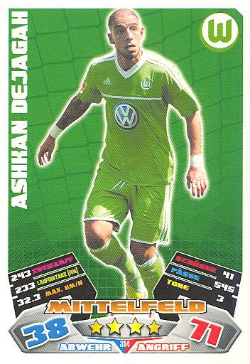 Match Attax 12/13 - Ashkan Dejagah - VfL Wolfsburg - Nr. 314
