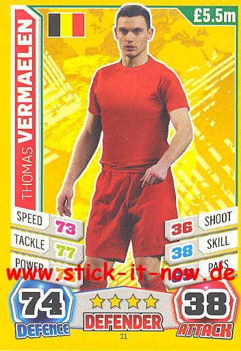 Match Attax "World Stars WM 2014" - THOMAS VERMAELEN - Nr. 21