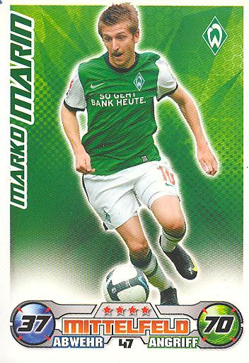 Match Attax 09/10 - MARKO MARIN - SV Werder Bremen - Nr. 47