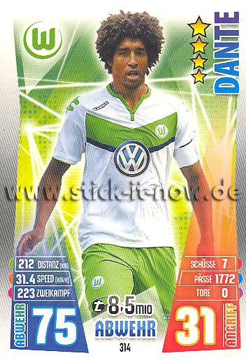 Match Attax 15/16 - DANTE - VfL Wolfsburg - Nr. 314