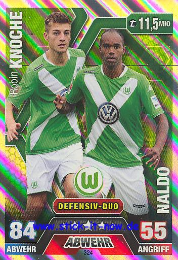 Match Attax 14/15 - KNOCHE & NALDO - VfL Wolfsburg - Nr. 324 (Duo-Karte)