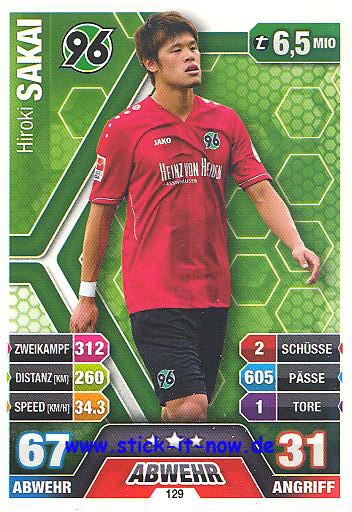 Match Attax 14/15 - Hiroki SAKAI - Hannover 96 - Nr. 129