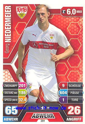 Match Attax 14/15 - Georg NIEDERMEIER - VfB Stuttgart - Nr. 291