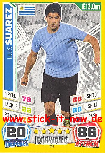 Match Attax "World Stars WM 2014" - LUIS SUAREZ - Nr. 231