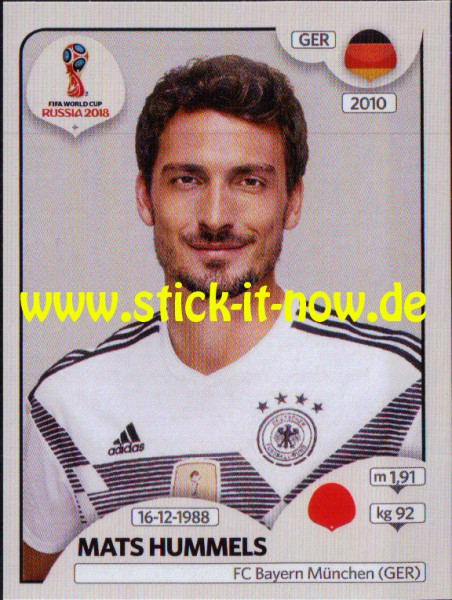 Panini WM 2018 "Sticker" - Mats Hummels - Deutschland