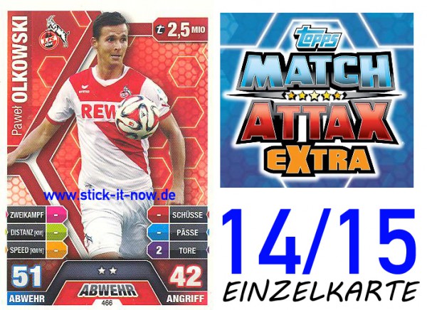 Match Attax 14/15 EXTRA - Pawel OLKOWSKI - 1. FC Köln - Nr. 466