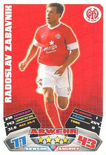 Match Attax 12/13 - Radoslav Zabavnik - FSV Mainz 05 - Nr. 203