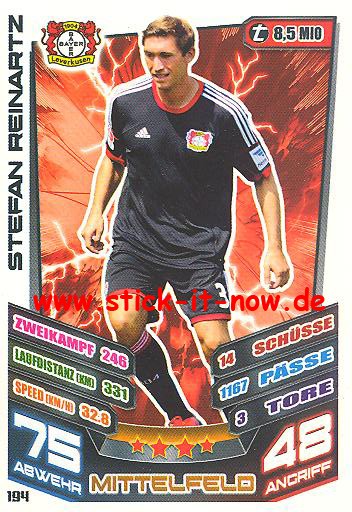 Match Attax 13/14 - Bayer Leverkusen - Stefan Reinartz - Nr. 194
