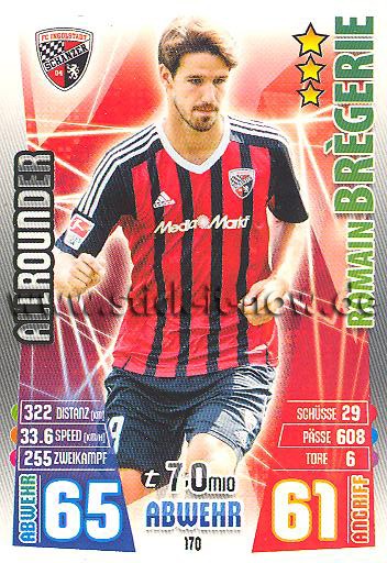 Match Attax 15/16 - Romain BREGERIE - FC Ingolstadt 04 - Nr. 170