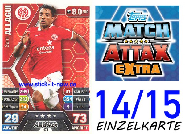 Match Attax 14/15 EXTRA - Sami ALLAGUI - FSV Mainz 05 - Nr. 473