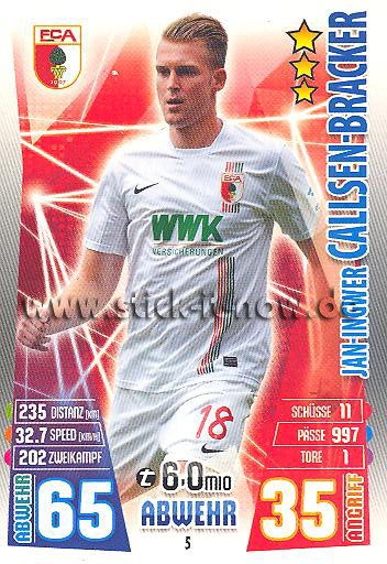 Match Attax 15/16 - Jan-Ingwer CALLSEN-BRACKER - FC Augsburg - Nr. 5