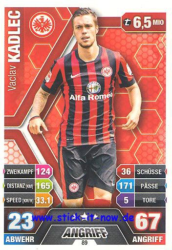 Match Attax 14/15 - Vaclav KADLEC - Ein. Frankfurt - Nr. 89