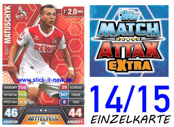 Match Attax 14/15 EXTRA - ADAM MATUSCHYK - 1. FC Köln - Nr. 467