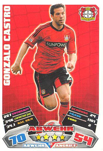 Match Attax 12/13 - Gonzalo Castro - Bayer Leverkusen - Nr. 184