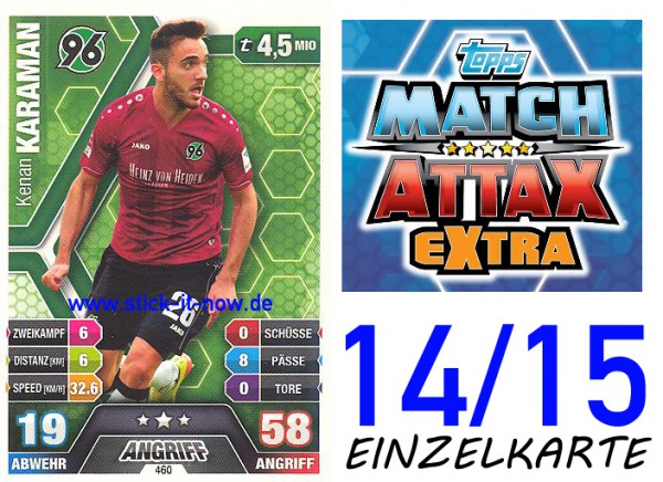 Match Attax 14/15 EXTRA - Kenan KARAMAN - Hannover 96 - Nr. 460