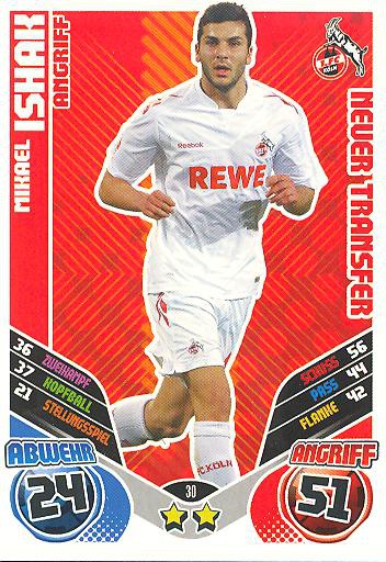 Match Attax 11/12 Extra - MIKAEL ISHAK - 1. FC Köln - Neuer Transfer - Nr. 30