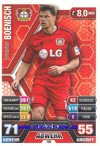 Match Attax 14/15 - Sebastian BOENISCH - Bayer Leverkusen - Nr. 186