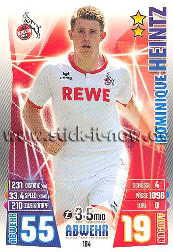 Match Attax 15/16 - Dominique HEINTZ - 1. FC Köln - Nr. 184