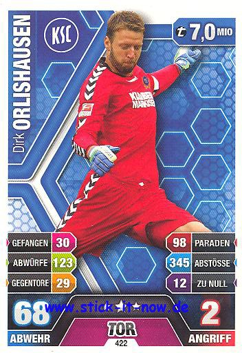 Match Attax 14/15 - Dirk ORLISHAUSEN - Karlsruher SC - Nr. 422