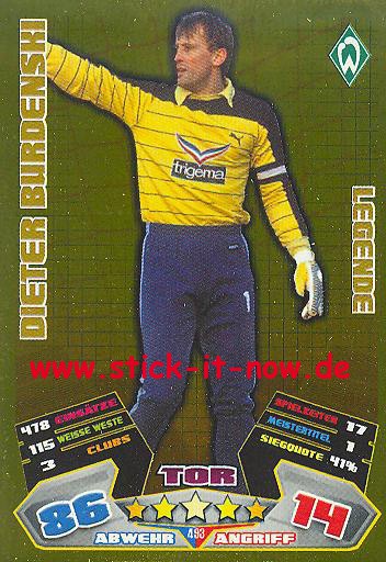 Match Attax 12/13 EXTRA - Dieter Burdenski - Werder Bremen - LEGENDE - Nr. 493