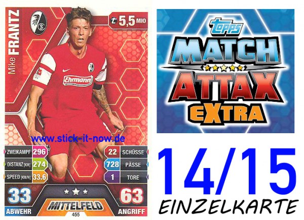 Match Attax 14/15 EXTRA - Mike FRANTZ - SC Freiburg - Nr. 455