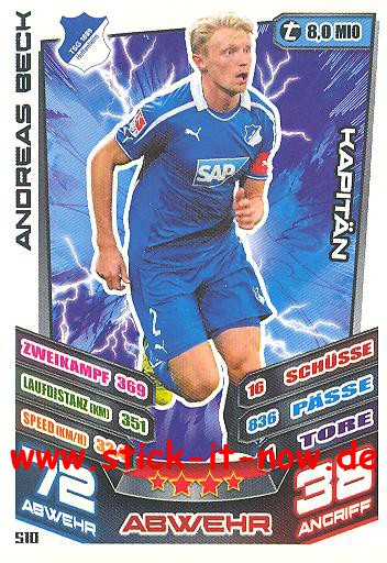 Match Attax 13/14 EXTRA - KAPITÄN - ANDREAS BECK - Nr. 510