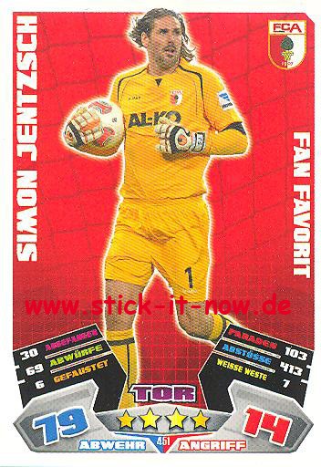 Match Attax 12/13 EXTRA - Simon Jentzsch - FC Augsburg - FAN FAVORIT - Nr. 451