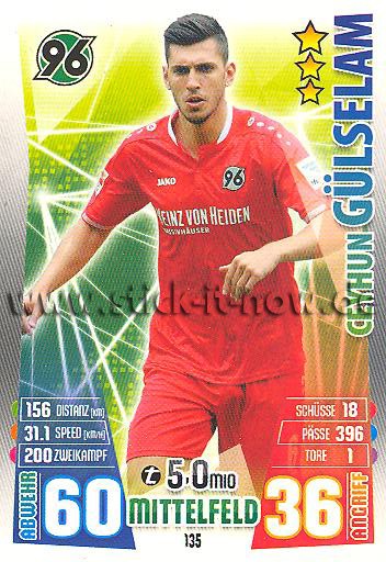 Match Attax 15/16 - Ceyhun GÜLSELAM - Hannover 96 - Nr. 135