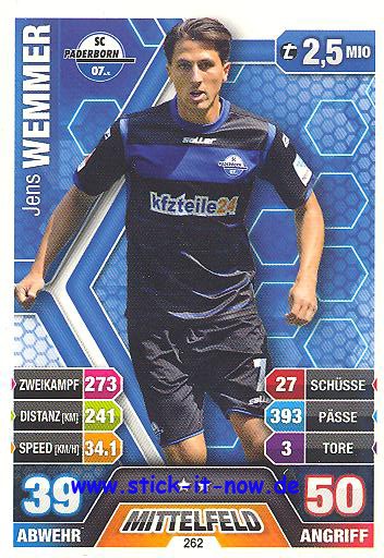 Match Attax 14/15 - Jens WEMMER - SC Paderborn - Nr. 262