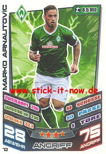 Match Attax 13/14 - Werder Bremen - Marko Arnautovic - Nr. 72