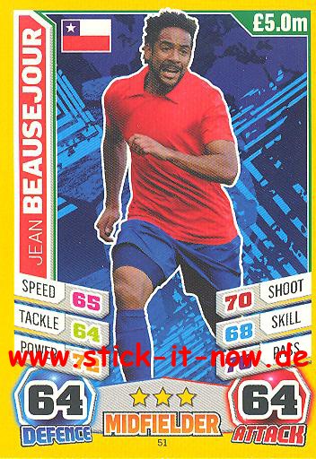 Match Attax "World Stars WM 2014" - JEAN BEAUSEJOUR - Nr. 51