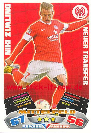 Match Attax 12/13 EXTRA - Niki Zimling - FSV Mainz 05 - Nr. 414