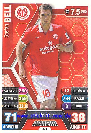 Match Attax 14/15 - Stefan BELL - FSV Mainz 05 - Nr. 201