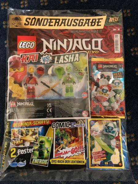 Lego Ninjago Legacy Magazin Nr. 8 ( LE6 "Next Level" & 2 Lego Figuren )