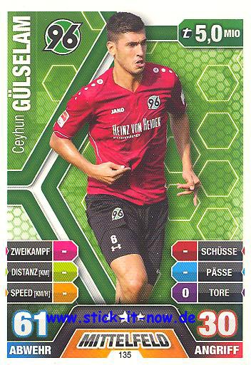 Match Attax 14/15 - Ceyhun GÜSELAM - Hannover 96 - Nr. 135