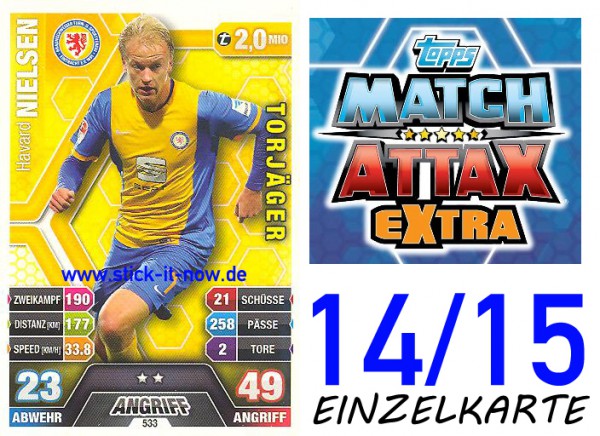 Match Attax 14/15 EXTRA - Havard NIELSEN - Ein. Braunschweig - Nr. 533 (TORJÄGER)