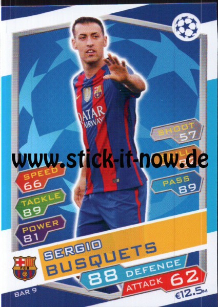 Match Attax Champions League 16/17 - Nr. BAR 9