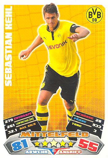 Match Attax 12/13 - Sebastian Kehl - Bor. Dortmund - Nr. 45