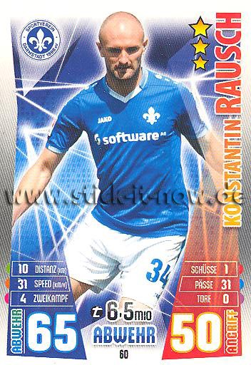 Match Attax 15/16 - Konstantin RAUSCH - SV Darmstadt 98 - Nr. 60