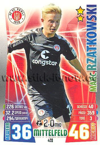 Match Attax 15/16 - Marc RZATKOWSKI - FC St. Pauli - Nr. 428