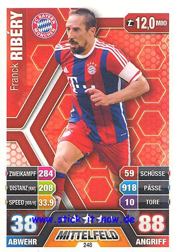 Match Attax 14/15 - Franck RIBERY - Bayern München - Nr. 248