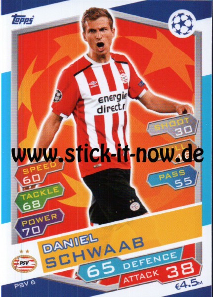 Match Attax Champions League 16/17 - Nr. PSV 6