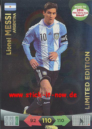 Panini Adrenalyn XL Road to WM 2014 - MESSI - LIMITED EDITION